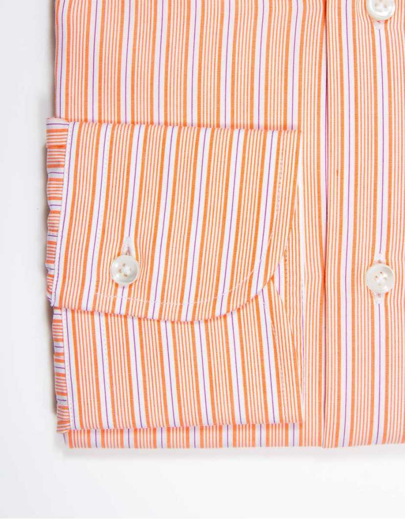 Patrick Hellmann Collection Orange Shirt With White and Purple Lines image